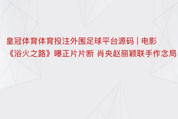 皇冠体育体育投注外围足球平台源码 | 电影《浴火之路》曝正片片断 肖央赵丽颖联手作念局